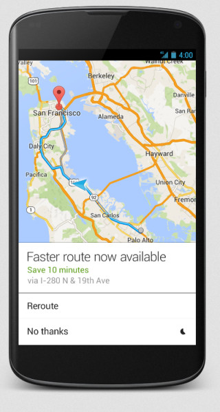 Google Maps für Android: Die aktuelle Version der App unterstützt nun auch eine dynamische Routenführung