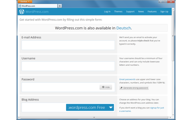 Für Blogger ohne eigenen Webspace stellt WordPress.com kostenlose Zugänge zur Verfügung