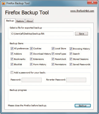 Browserdaten sichern: Das Firefox Backup Tool sichert Einstellungen, Erweiterungen, Lesezeichen und Cookies Ihrer Firefox-Installation
