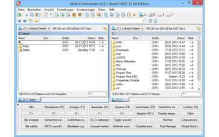 Multi Commander ist ein Zweifenster-Dateimanager, mit dem sich Dateien bequem zwischen zwei Ordnern kopieren, bewegen und abgleichen lassen.