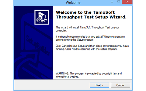 Installieren Sie den TamoSoft Throughput Test anschließend auf einem anderen PC Ihres Netzwerks und rufen Sie dort „Start, Alle Programme, Tamo-Soft Throughput Test, Run Client“ auf.