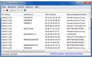 Wireless Network Watcher ist eine portable Anwendung, die alle an Ihr WLAN angeschlossenen Computer aufspürt.