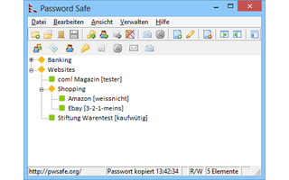 Password Safe ist eine Alternative zur Passwortverwaltung Keepass. Das Tool sammelt PINs, Zugangscodes und Kennwörter an einem zentralen Ort und sichert sie mit einem Master-Passwort.