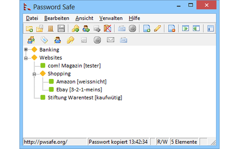 Password Safe ist eine Alternative zur Passwortverwaltung Keepass. Das Tool sammelt PINs, Zugangscodes und Kennwörter an einem zentralen Ort und sichert sie mit einem Master-Passwort.