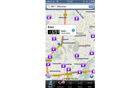 Platz 4 — ADAC Spritpreise: Die Appzeigt die aktuellen Spritpreise von der Markttransparenzstelle der Bundsregierung an. Dazu kommt ein Routenplaner für Autofahrer und Fußgänger sowie ein Stau-Scanner. Die ADAC-App erfordert iOS ab Version 4.3.
