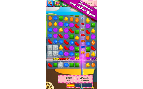 Platz 8 — Candy Crush Saga: Tauschen und kombinieren Sie sich in diesem Puzzle-Abenteuer Ihren Weg durch mehr als 300 Level. Candy Crush Saga läuft ab iOS Version 4.3.