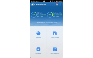 Clean Master bereinigt den App Cache sowie die Suchverläufe und löscht nicht benötigte Dateien und Datenrückstände.