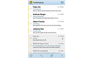  WEB.DE Mail: Ein Vorteil vor allem bei Smartphone sist, dass man stets auf allen Kanälen erreichbar ist und man auch unterwegs Zugriff auf seine E-Mails hat. Die App von Web.de ermöglicht den Zugriff auf das Web.de-Mail-Konto und das Adressbuch.