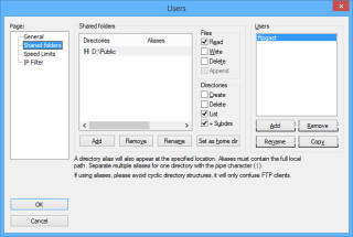 Filezilla Server: Um Dateien per FTP freizugeben, richten Sie in Filezilla Server 0.9.41 zuerst Benutzer ein und fügen anschließend Verzeichnisse hinzu.