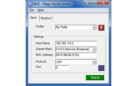 WOL Magic Packet Sender nutzt die Wake-on-LAN-Funktion und schaltet einen entfernten PC übers lokale Netzwerk oder Internet an.