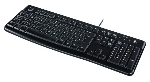 Raspberry-Eingaben: Ohne eine Tastatur wie die K120 von Logi­tech geht es zunächst nicht. Auf die Maus können Sie im Notfall verzichten.