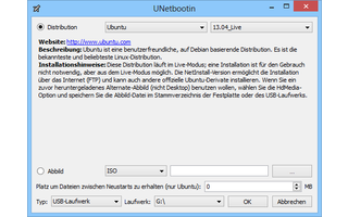 Unetbootin installiert Live-CDs und -DVDs auf USB-Sticks. Das Tool bietet einen automatischen Download der ISO-Dateien und unterstützt über ein Dutzend Linux-Distributionen.