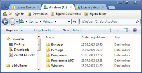 Tabs im Explorer: Clover erweitert den Windows-Explorer um Tabs und eine Lesezeichenleiste