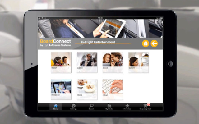 Filme, Speisekarten, Duty-Free-Angebote und andere Informationen will die Lufthansa künftig auch auf die Tablets und Smartphone ihrer Passagiere streamen.
