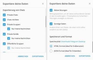 Screenshots Telegram-Export