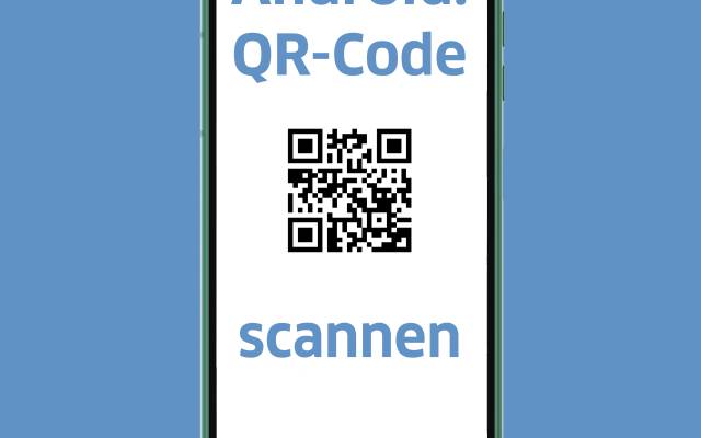 Ein Android-Smartphone mit einem QR-Code