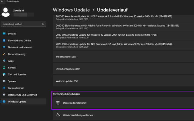Windows-Update-Einstellungen unter Windows 11