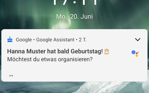 So sieht die Geburtstagserinnerung des Google Assistant aus