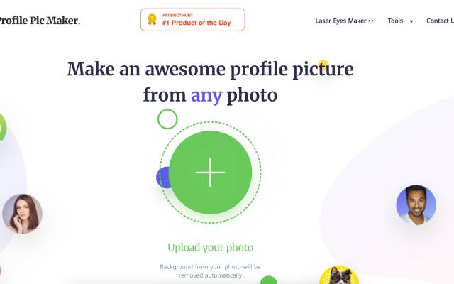 Screenshot der Profile Picture Maker Webseite