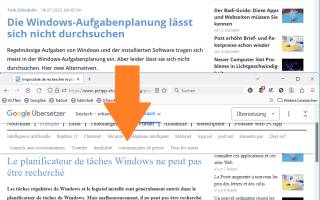 Ein PCtipp-Artikel, oben auf Deutsch, unten in den französischen Google-Übersetzung