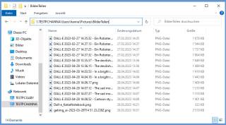 Explorer-Fenster mit freigegebenen Dateien vom anderen PC