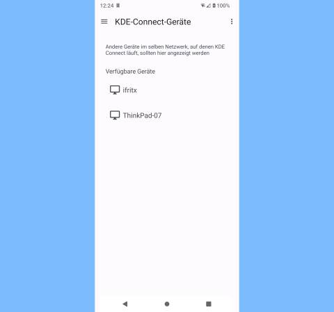 Android-Screenshot von KDE Connect