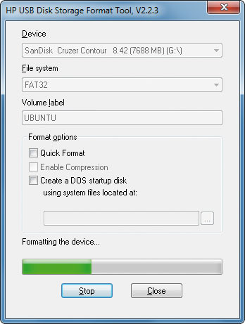 Stick vorbereiten: Das HP USB Disk Storage Format Tool 2.2.3 macht USB-Sticks bootfähig.
