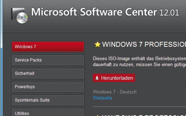 Microsoft Software Center 12.01