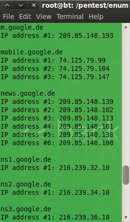 Dnsmap 0.30: Das Tool ermittelt Subdomains und die dazugehörigen IP-Adressen (Bild 6).