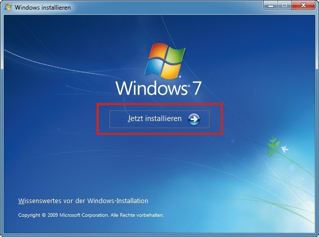 Windows-Setup: Die Reparaturinstallation starten Sie direkt aus Windows 7 heraus.