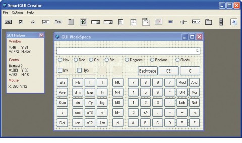 EXESmartGUI Creator 4.0: Das Tool erstellt grafische Bedienoberflächen für Autohotkey-Skripts. Praktisch: Es klaut Bedienoberflächen aus anderen Programmen, zum Beispiel vom Windows-Taschenrechner (Bild 5).