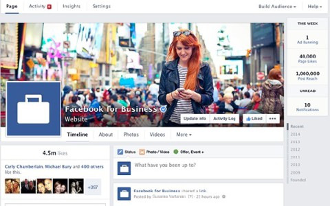 Die Optik von Unternehmensseiten auf Facebook wird schnittiger, damit die Nutzer auf den Markenseiten schneller fündig werden. Am 24. März 2014 stellt Facebook das Design weltweit um.
