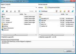 Dateiübertragung: Mit Teamviewer 9 kopieren Sie nach Belieben Dateien vom nahen zum entfernten PC und umgekehrt.