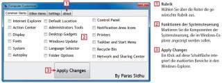 So geht‘s: Computer Customizer integriert häufig verwendete Einstellungen der Systemsteuerung direkt in den Windows-Explorer.