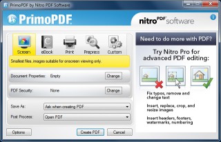 Primo-PDF: Das Tool installiert sich als virtueller Druckertreiber und erstellt so aus allem, was gedruckt werden kann, ein PDF.