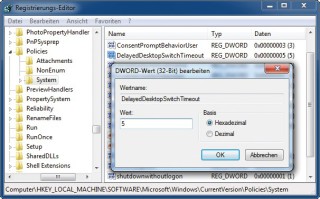 Booten ohne Verzögerung: Windows 7 schläft bei einem einfarbigen Desktop-Hintergrund beim Anmeldevorgang eine halbe Minute. Diese Änderung in der Registrierungsdatenbank behebt den Fehler (Bild 9).