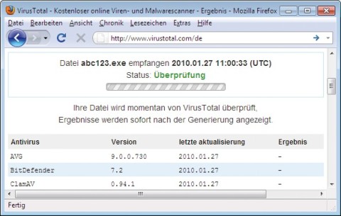 Virustotal: Wenn Ihnen ein Prozess verdächtig vorkommt, scannen Sie ihn unter www.virustotal.com/de mit den aktuellen Signaturen von 40 Virenscannern (Bild 9).