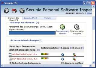 Software Inspector: Der Update-Wächter zeigt an, welche installierten Programme dringend aktualisiert werden sollten.