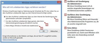 So geht’s: Die Technik Smartscreen schützt in Windows 8 vor dem Ausführen unsicherer Software aus dem Internet. Smartscreen konfigurieren Sie in der Systemsteuerung unter „System und Sicherheit, Wartungscenter“ (Bild 4).