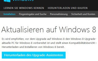 Upgrade auf Windows 8