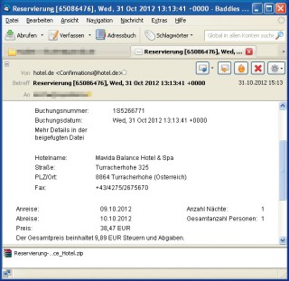 Spam-Mail mit Virus im Anhang: Solange Sie das Attachment nicht ausführen, bleibt Ihr PC sauber.