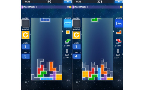 Tetris (Android): Mit dem Siegeszug der Smartphones erhielt Tetris eine weitere Plattform, die es zu besetzen galt. Die offizielle Version des Spiels unter Android wird derzeit von Electronic Arts vertrieben. Neben den klassischen Spielmodi wurde der Tite