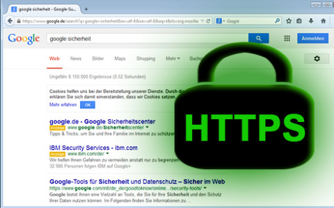 Google setzt auf ein neues Ranking-Signal: Wenn Webseiten das Sicherheitsprotokoll HTTPS nutzen, erhalten sie eine prominentere Position in den Suchergebnissen.