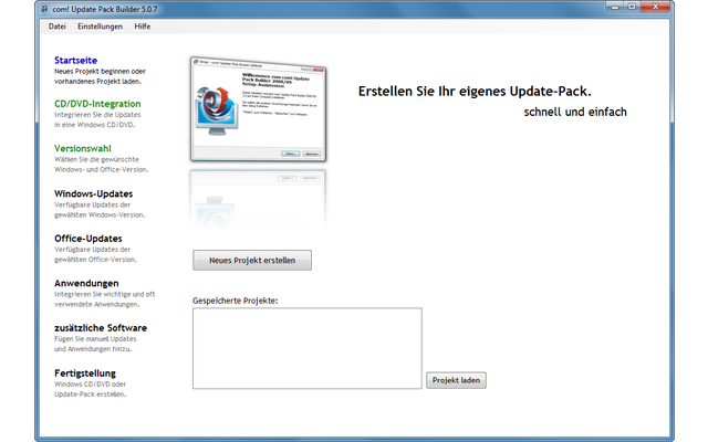 Der com! Update-Pack-Builder erstellt aus allen verfügbaren Windows-Updates ein Service-Pack für Windows XP, Vista oder 7.
