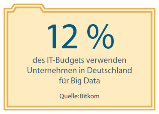 12 % des IT-Budgets verwenden Unternehmen in Deutschland für Big Data Quelle: Bitkom