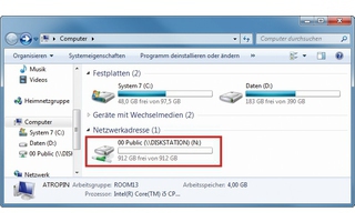 Netzlaufwerke: Die freigegebenen Verzeichnisse eines NAS-Servers werden unter Windows als Netzlaufwerke eingebunden und erhalten einen eigenen Laufwerkbuchstaben (Bild 6).