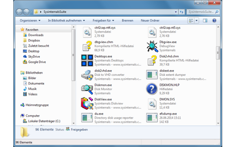 Sysinternals Suite - System-Tools von Microsoft