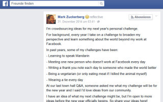 Mark Zuckerberg Post Lese-Club