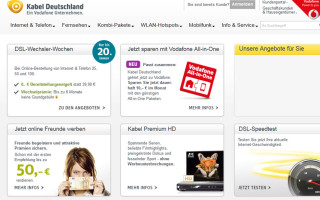 Kabel Deutschland Webseite