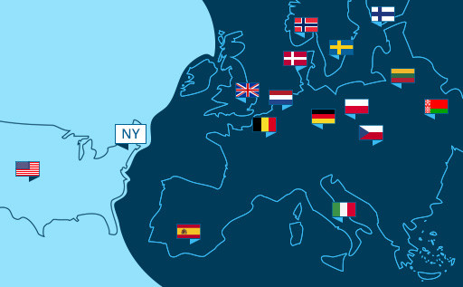 Landkarte Europa USA